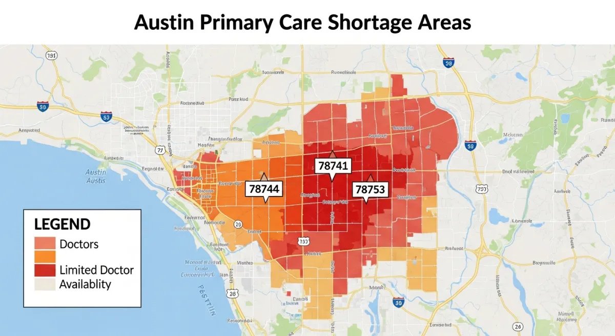 Which Austin ZIP Codes Have the Fewest Primary Care Doctors Accepting New Patients