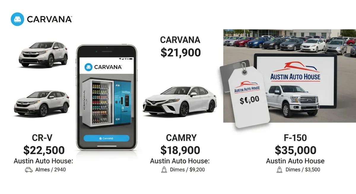 We Priced the Same Used Cars at Carvana and Three Austin Dealers to Find the Real Out-the-Door Difference